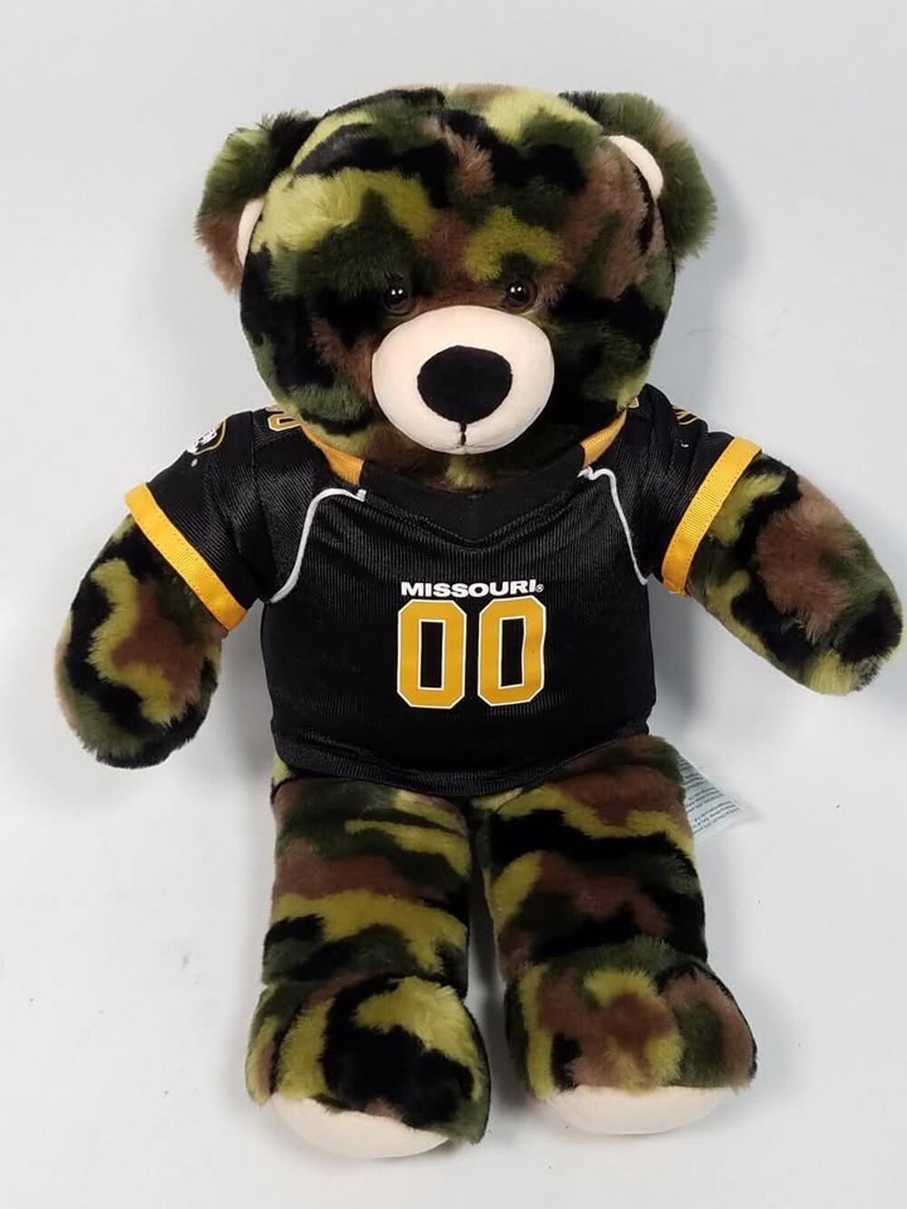 Build-A-Bear 16" Camouflage Missouri Tigers MIZZOU Bear Plush Jersey Military